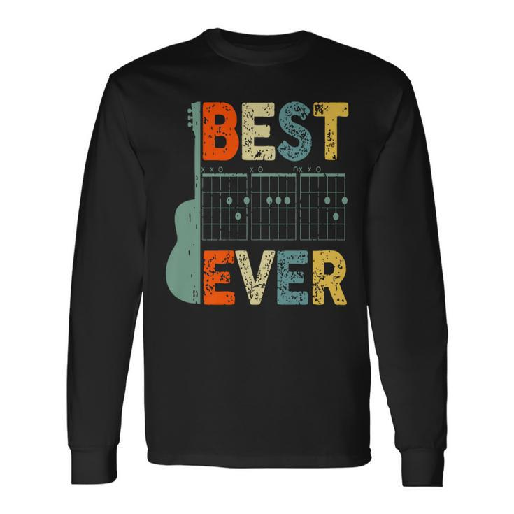Best Guitar Dad Ever Chords Best Dad Guitar Father's Day Long Sleeve T-Shirt