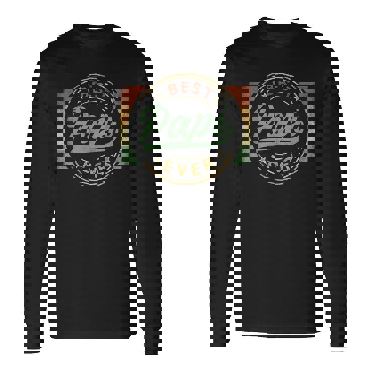 Best Papi Ever Emblem Father's Day Papi Grandpa Long Sleeve T-Shirt