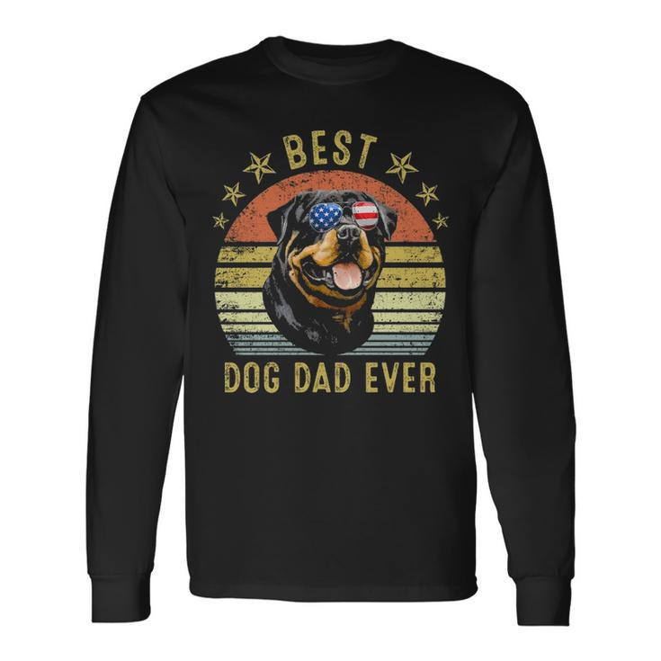 Best Rottweiler Dad Ever Vintage Dog Lover Long Sleeve T-Shirt