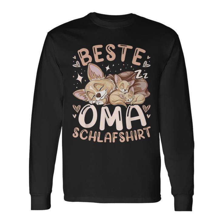 Beste Oma Schlaf Großmutter Chihuahua Hund Mit 2 Welpen Langarmshirts Geschenkideen