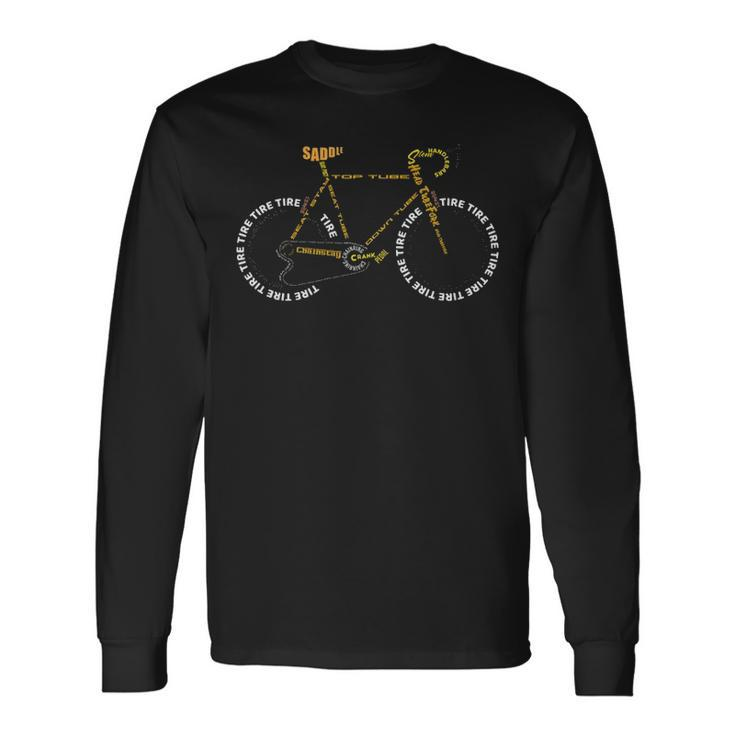 Bicycle Anatomy Cute Cycling Is Life Long Sleeve T-Shirt