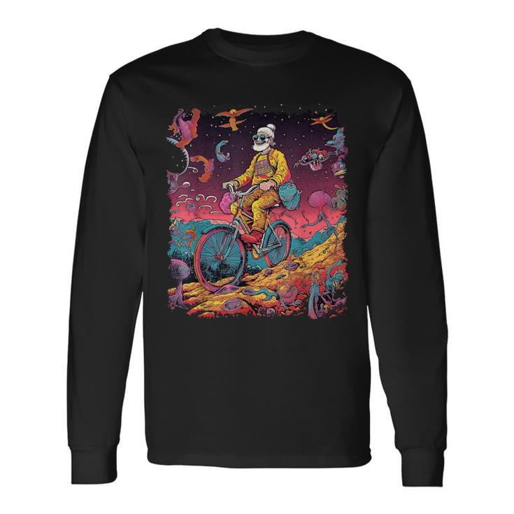 Bicycle Day Hofmann Trip Psychedelic Comic Style Hippie Long Sleeve T-Shirt