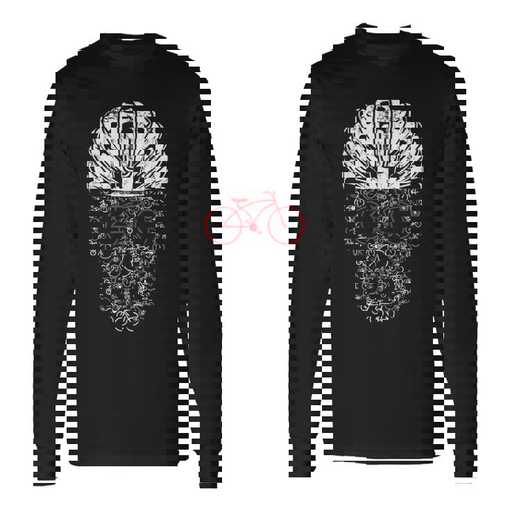 Bicycle Helmet Cyclist Skull Biker Bicycle Langarmshirts Geschenkideen