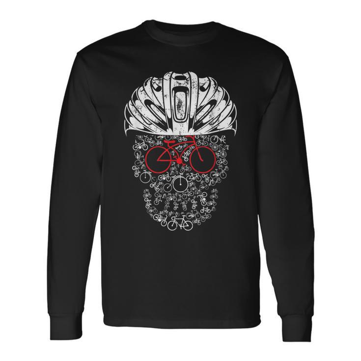 Bicycle Helmet Cyclist Skull Biker Bicycle Langarmshirts Geschenkideen