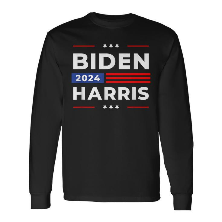 Biden Harris 2024 President American Flag Joe Biden Kamala Long Sleeve T-Shirt