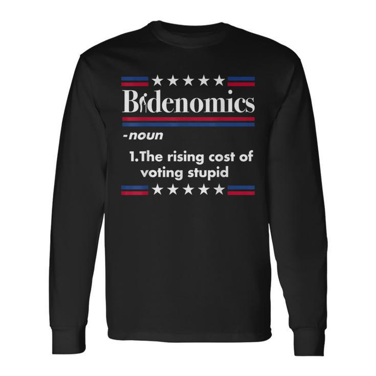 Bidenomics Rising Cost Of Voting Joe Biden Satire Long Sleeve T-Shirt