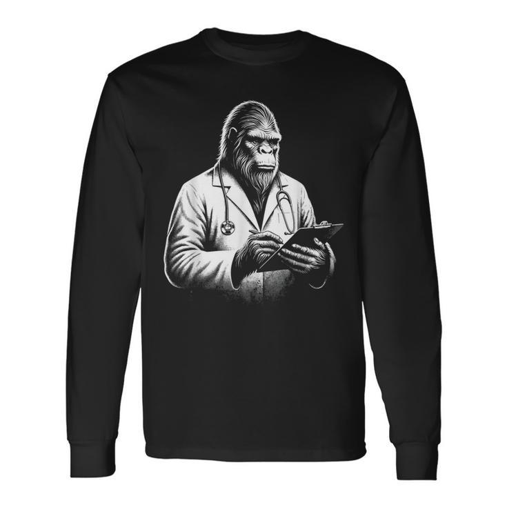 Bigfoot Doctor Sasquatch Vintage Dr Bigfoot Medical Long Sleeve T-Shirt