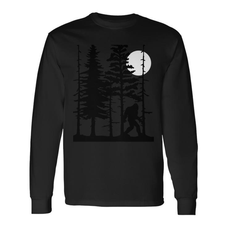 Bigfoot Hiding In Forest For Sasquatch Believers Long Sleeve T-Shirt