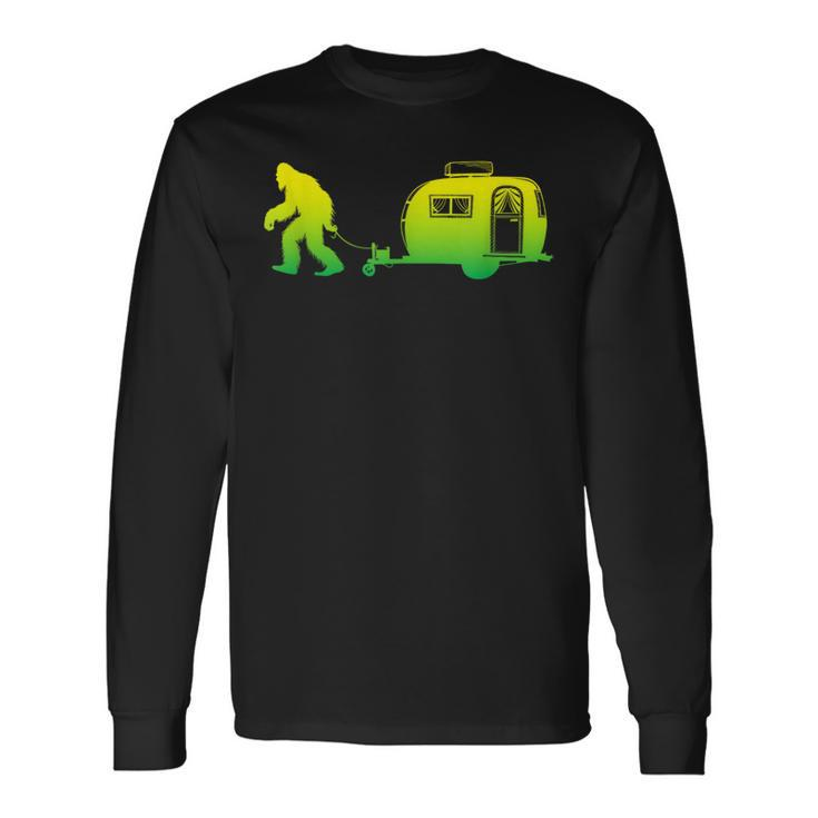 Bigfoot Rv Motorhome Camping Sasquatch Campervan Graphic Long Sleeve T-Shirt