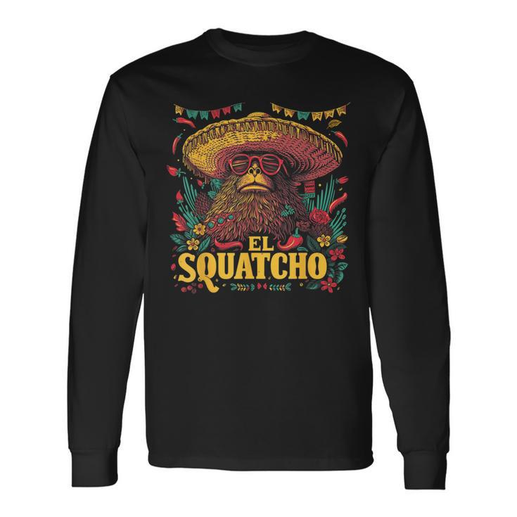 Bigfoot Sasquatch Cinco De Mayo Mexican Sombrero Fiesta Long Sleeve T-Shirt