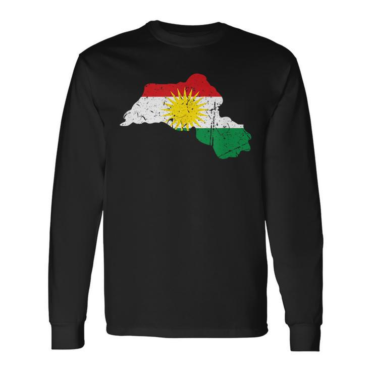 Her Biji Kurdistan Kurden With Kurdistan Flag Langarmshirts Geschenkideen