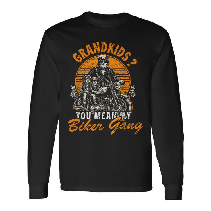 Biker Grandad Motorcycle Grandpa Cool Motorbike Grandfather Long Sleeve T-Shirt