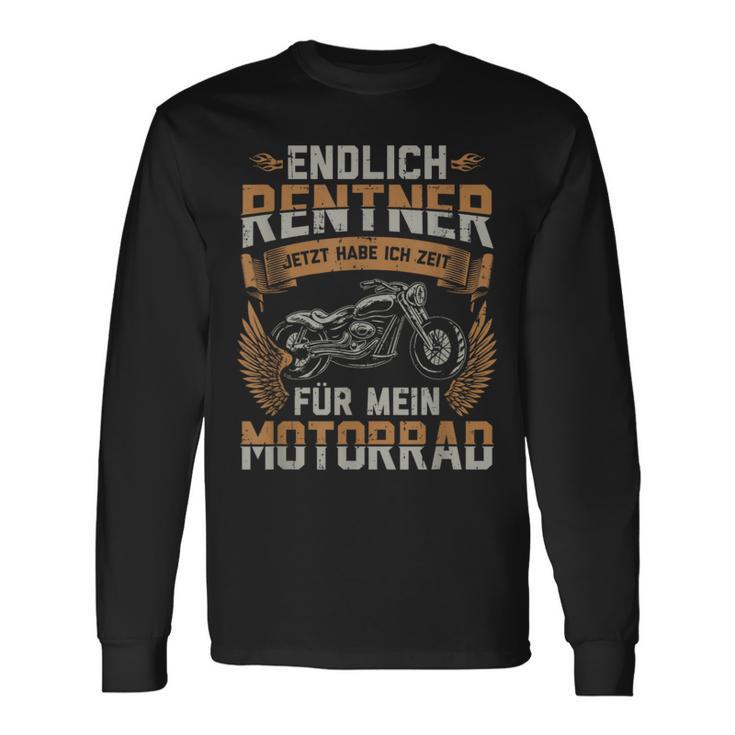 Biker Retirement Hobby Endlich Rentner Zeit Für Motorcycle Langarmshirts Geschenkideen