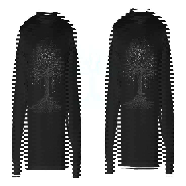 Binary Code Tree Computer Science Technology Coder Long Sleeve T-Shirt