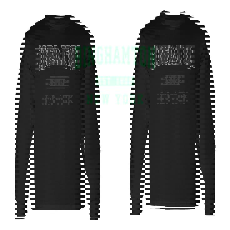 Binghamton New York Ny Vintage Athletic Sports Long Sleeve T-Shirt