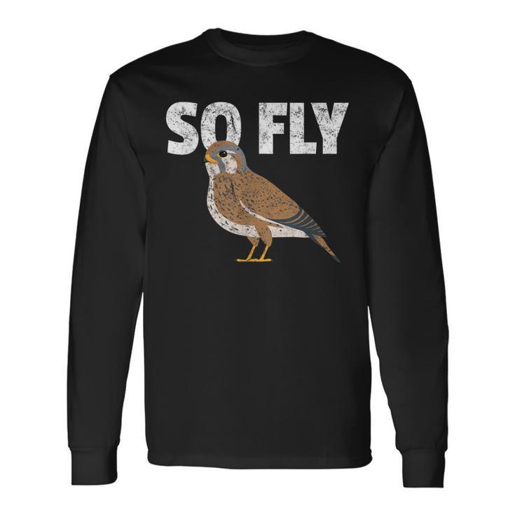 Birding Kestrel Falcon Bird Lover Birdwatcher Long Sleeve T-Shirt