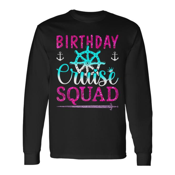 Birthday Cruise Squad King Crown Sword Cruise Boat Party Long Sleeve T-Shirt