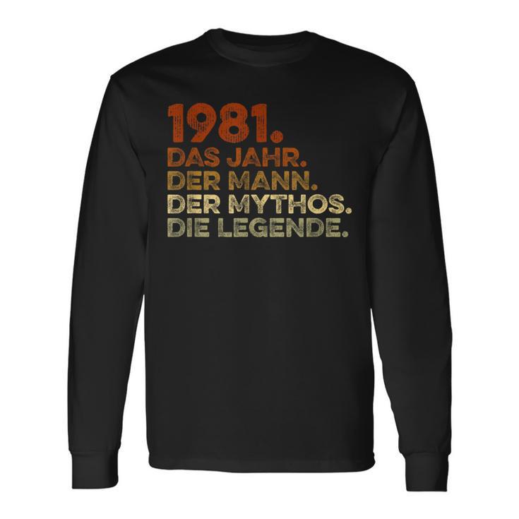 Birthday Vintage 1981 Man Myth Legend Langarmshirts Geschenkideen