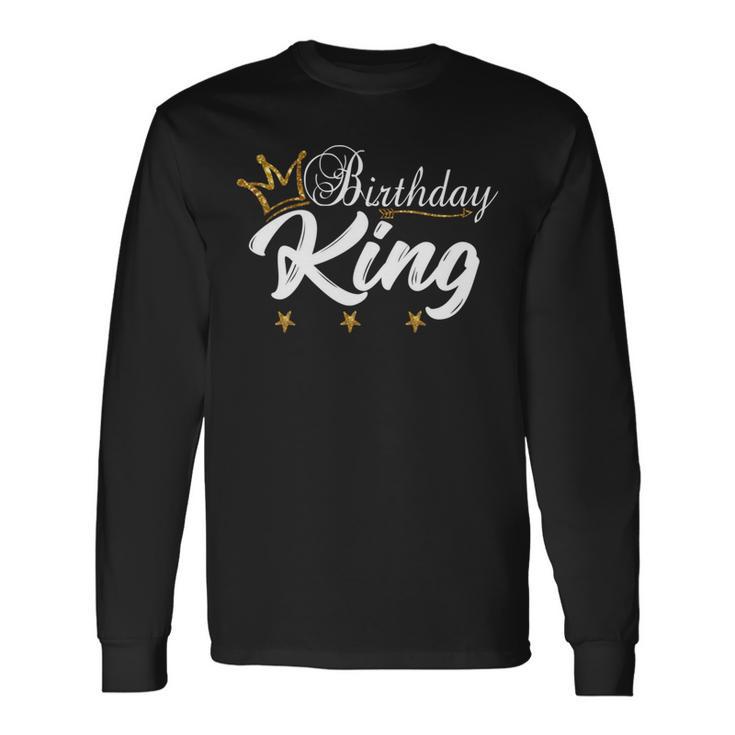 Birthday King Gold Crown For Boys And Men Long Sleeve T-Shirt