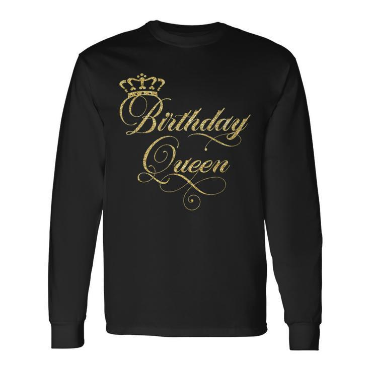 Birthday Queen Elegant Crown Long Sleeve T-Shirt
