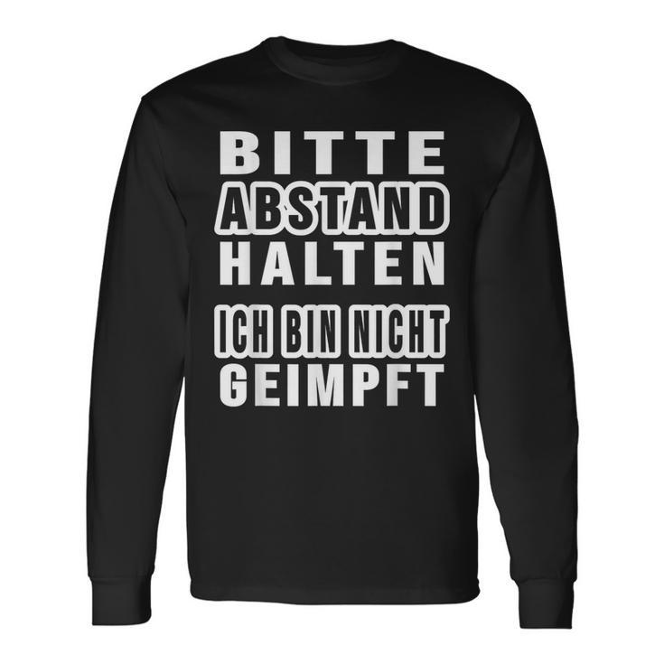 Bitte Abstand Halten Ich Bin Nicht Geimpft Bitte S Langarmshirts Geschenkideen