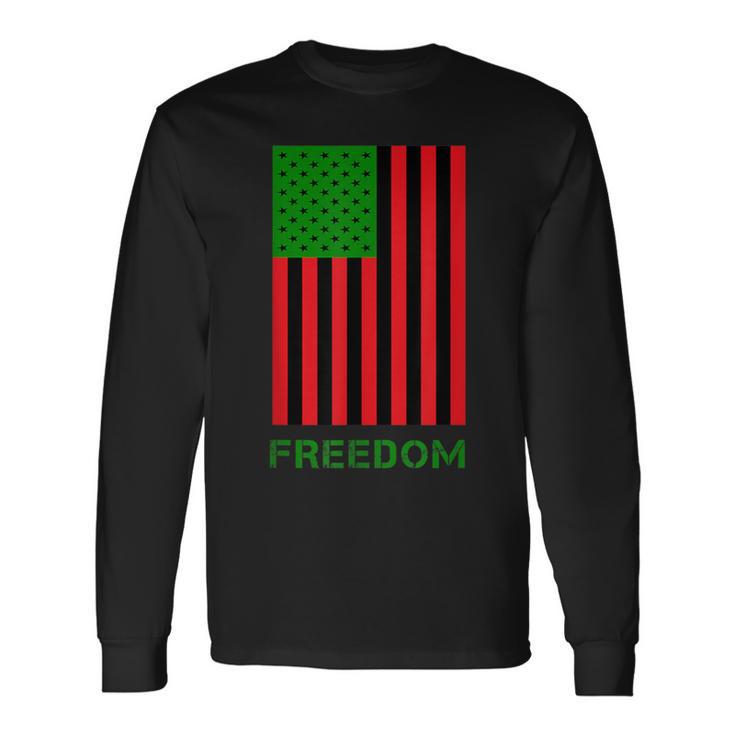 Black Freedom Unia Flag Pan African American Flag Junenth Long Sleeve T-Shirt Gifts ideas