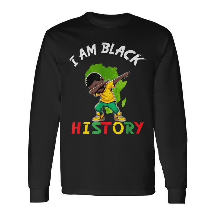 I Am Black History Boys Black History Month Celebrating Long Sleeve T-Shirt