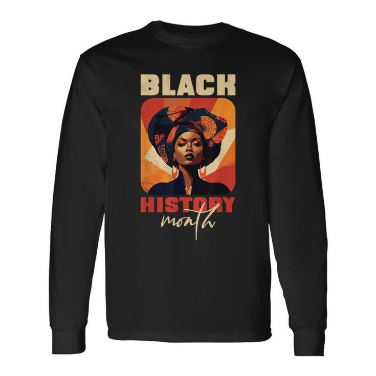 Black History Month African American Woman Long Sleeve T-Shirt