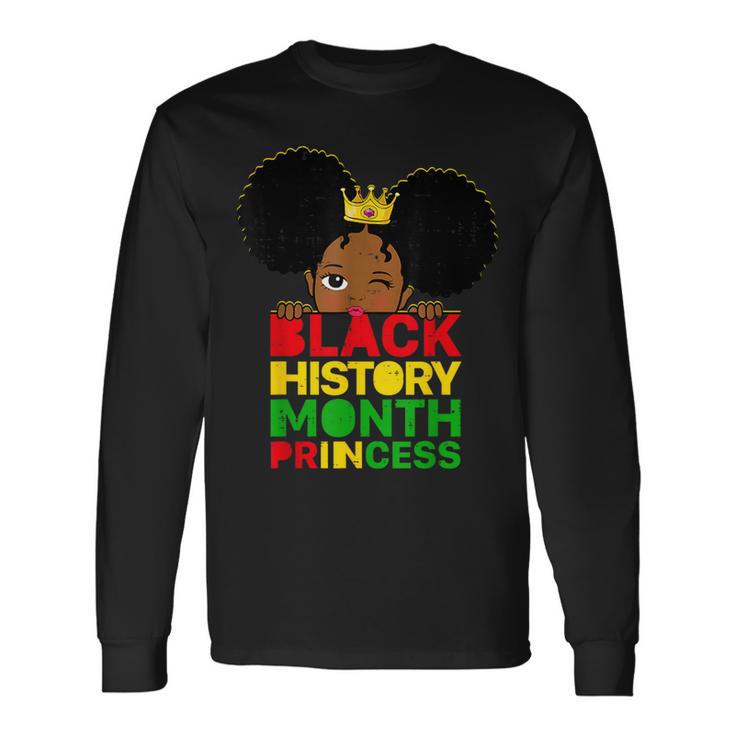 Black History Month Princess African Melanin Girls Toddler Long Sleeve T-Shirt