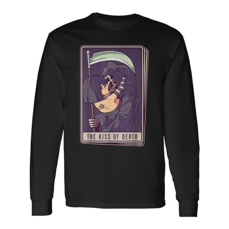 Blackcraft Vintage Death The Grim Reaper Kiss Tarot Card Long Sleeve T-Shirt