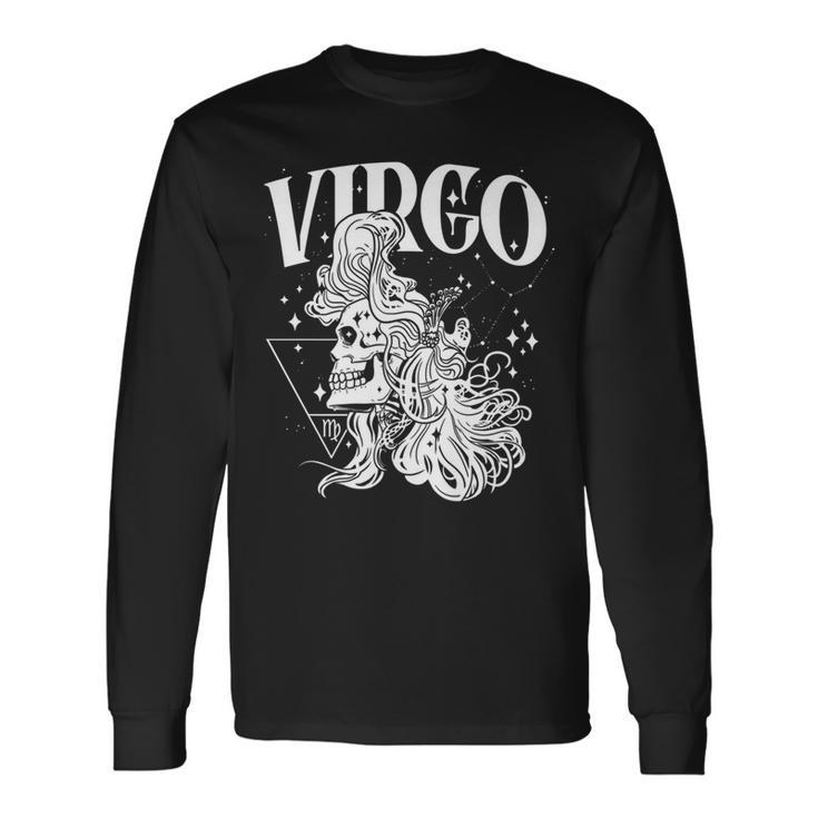 Blackcraft Zodiacsign Virgo Skull Nature Witch Constellation Long Sleeve T-Shirt