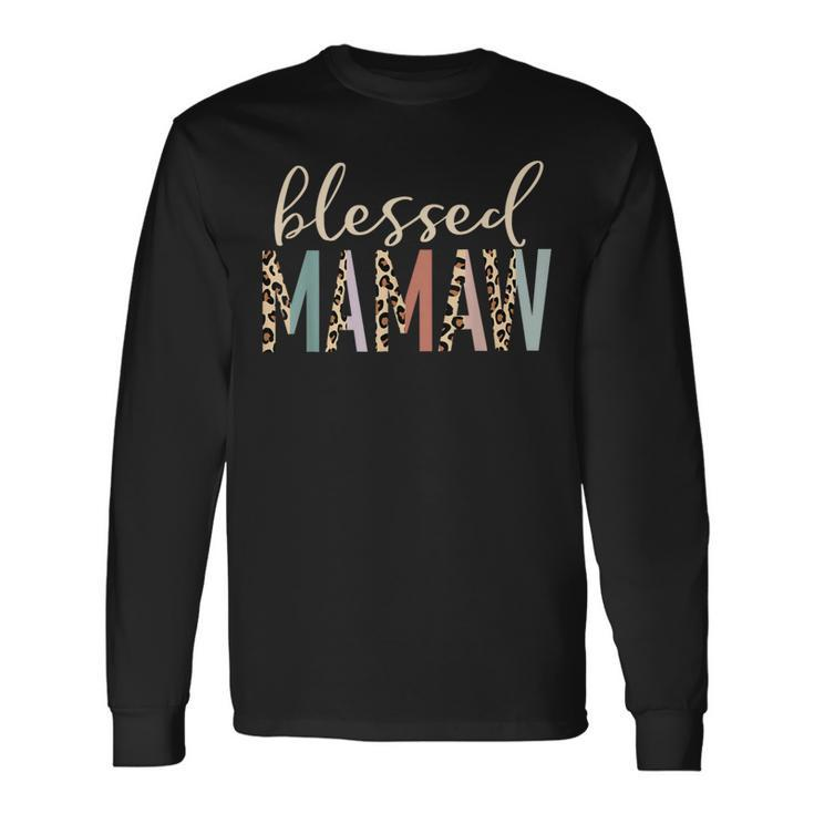 Blessed Mamaw Cute Leopard Print Long Sleeve T-Shirt Gifts ideas