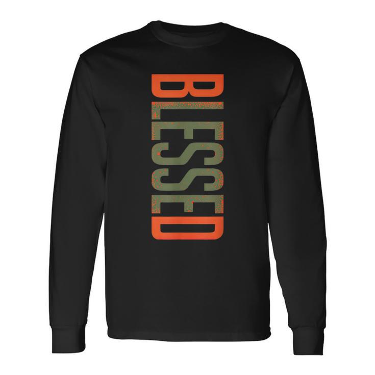 Blessed Olive Army Solar Orange Color Match Long Sleeve T-Shirt