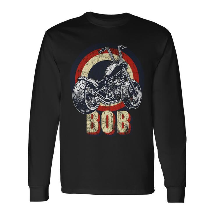 Bob The Bobber Customized Chop Motorcycle Bikers Vintage Long Sleeve T-Shirt