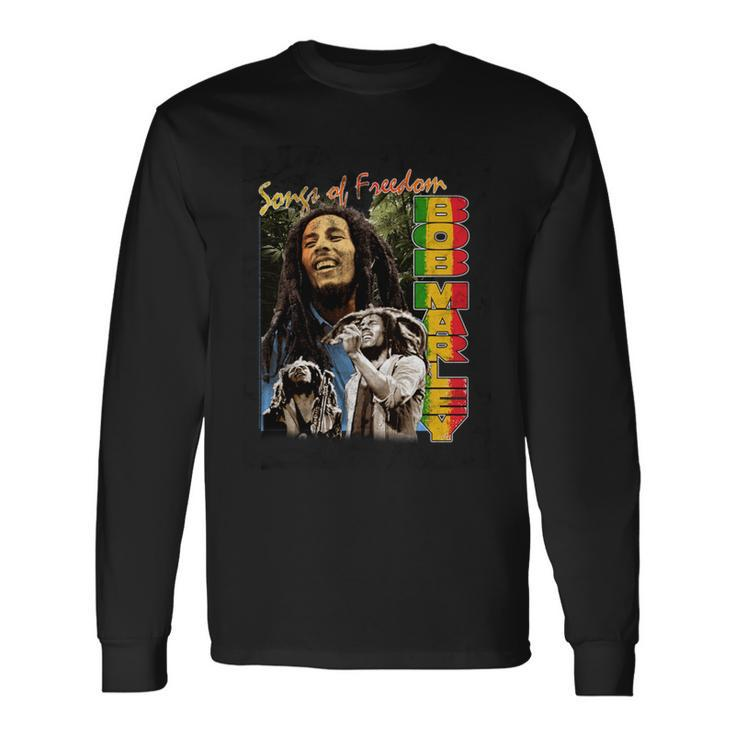 Bob Marley Freedom Vintage Reggae Music By Rock Off Long Sleeve T-Shirt