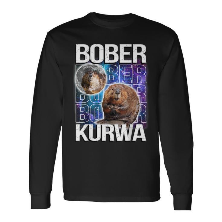 Bober Kurwa Flannelette Meme Galaxy Universe Langarmshirts Geschenkideen