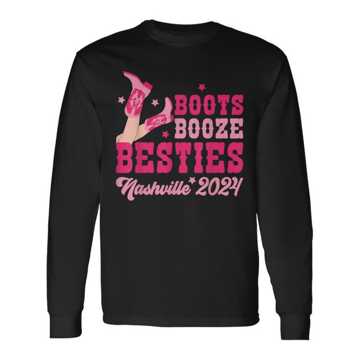 Boots Booze & Besties s Trip Nashville 2024 Long Sleeve T-Shirt