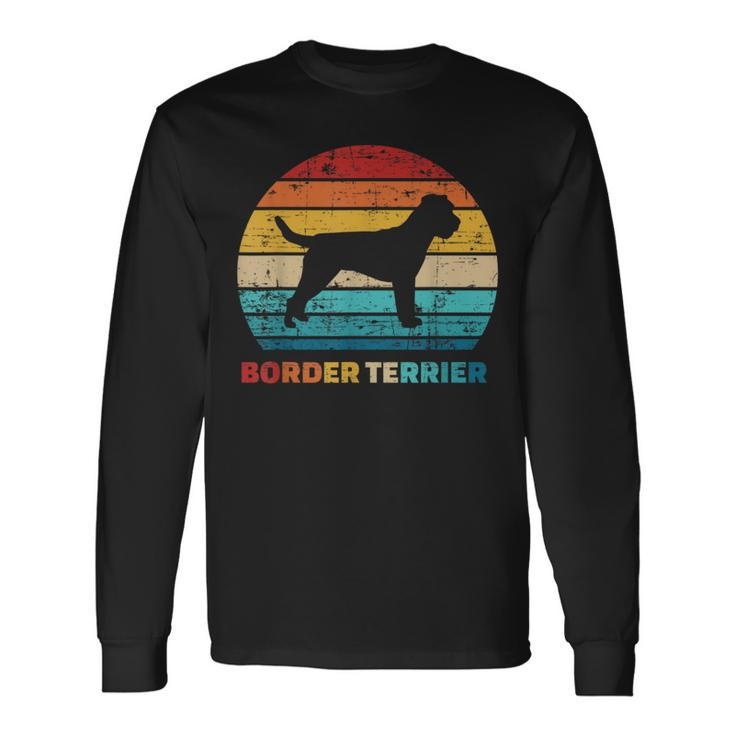 Border Terrier Vintage Retro Long Sleeve T-Shirt