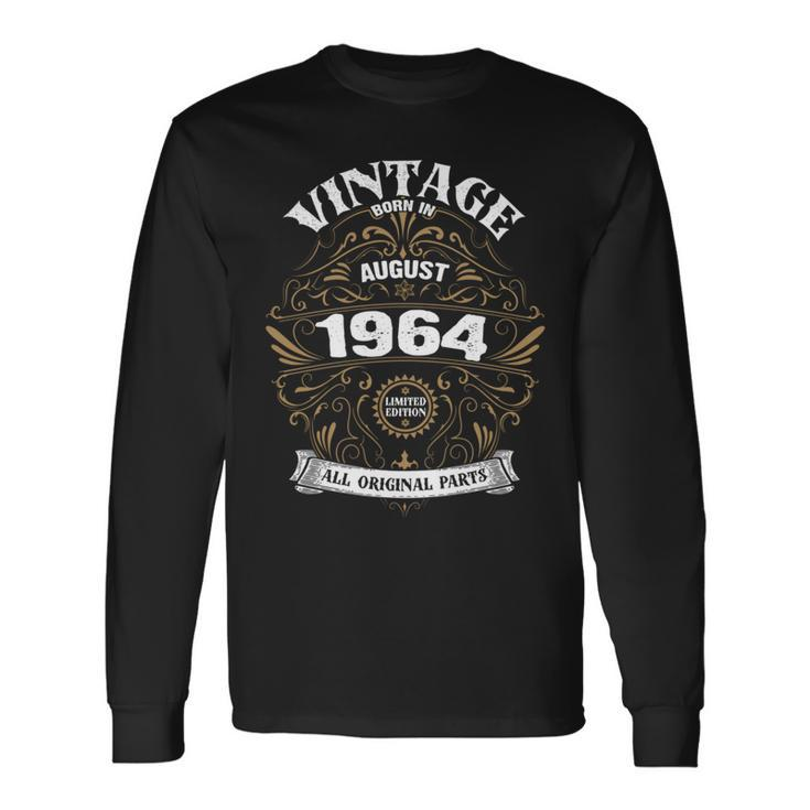 Born In August 1964 Original Parts Vintage Birthday Long Sleeve T-Shirt Gifts ideas