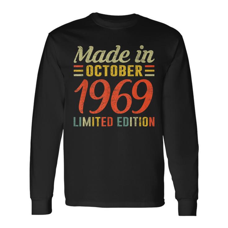 Born October 1969 Birthday Made In 1969 51 Years Old Long Sleeve T-Shirt