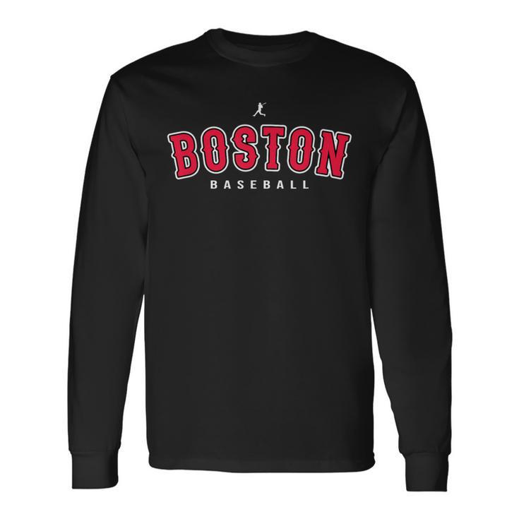 Boston City Baseball Retro Vintage Baseball Lover Long Sleeve T-Shirt