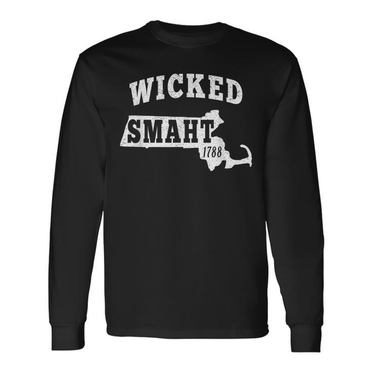 Boston Massachusetts Smart Accent Wicked Smaht Ma Long Sleeve T-Shirt
