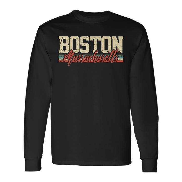 Boston Massachusetts Vintage Long Sleeve T-Shirt