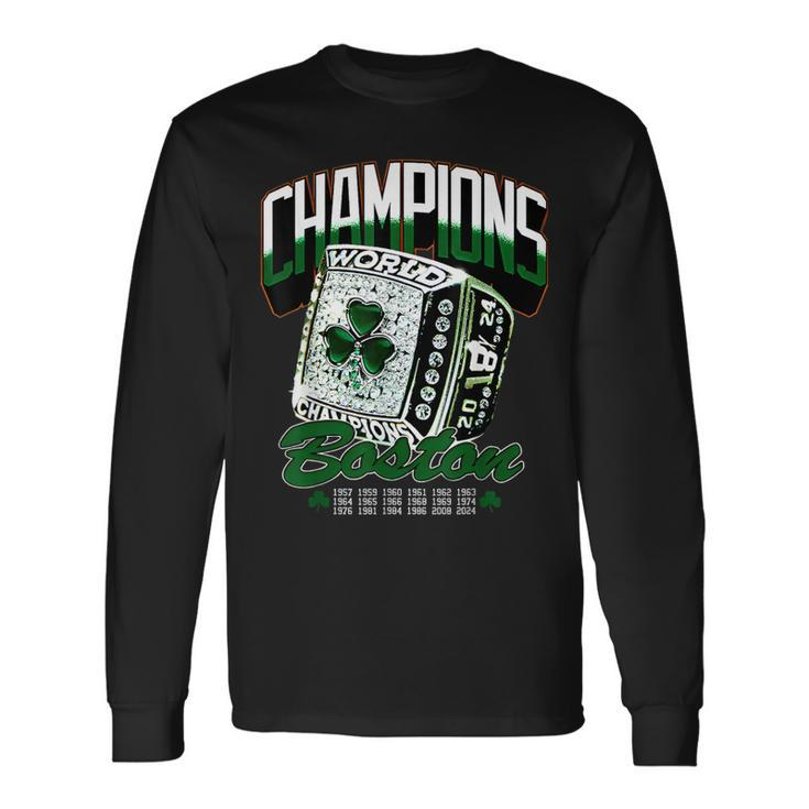 Boston World Champions Ring 2024 Long Sleeve T-Shirt Gifts ideas