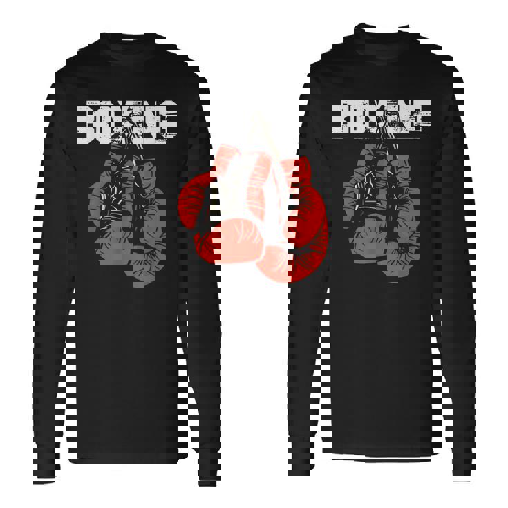 Boxeo Diseño Guantes De Boxeo Artista Marcial Camiseta de manga larga