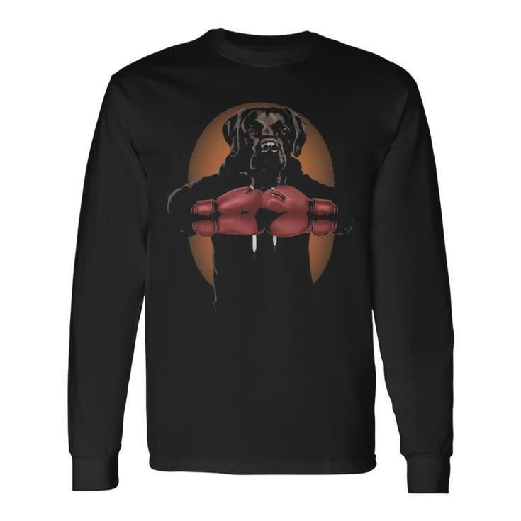 Boxing Brown Labrador Dog Martial Arts Warrior Long Sleeve T-Shirt Gifts ideas