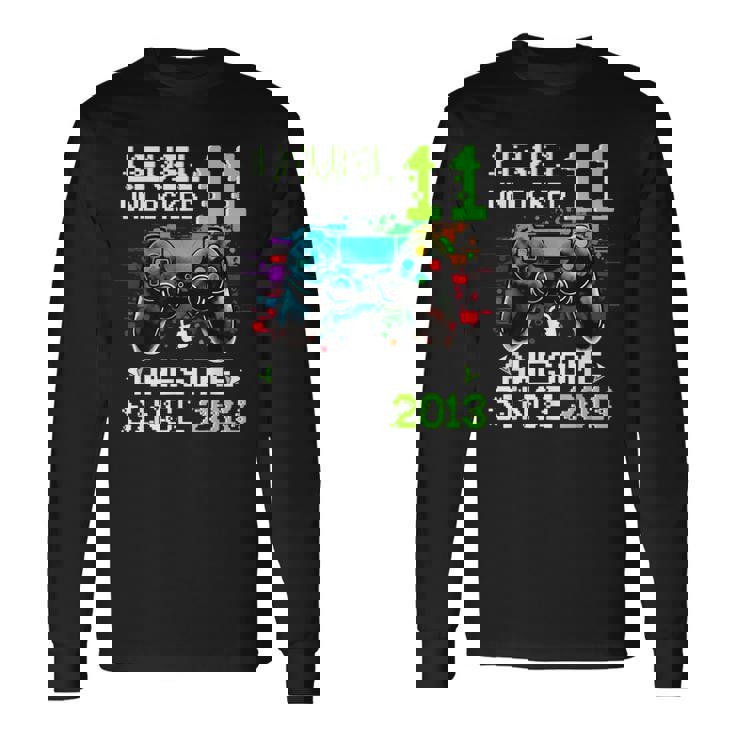 Boy Level 11 -Ideojuego Desbloqueado Para Cumpleaños Número 11 Camiseta de manga larga