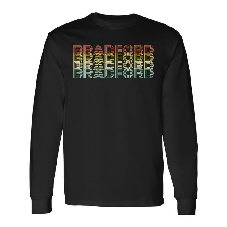 Bradford Retro Home Vintage City Hometown Long Sleeve T-Shirt