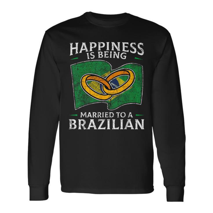 Brazilian Marriage Brazil Married Flag Wedded Culture Long Sleeve T-Shirt Gifts ideas