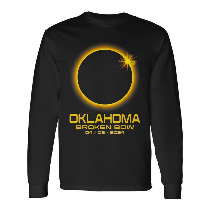Broken Bow Oklahoma Ok Total Solar Eclipse 2024 Long Sleeve T-Shirt